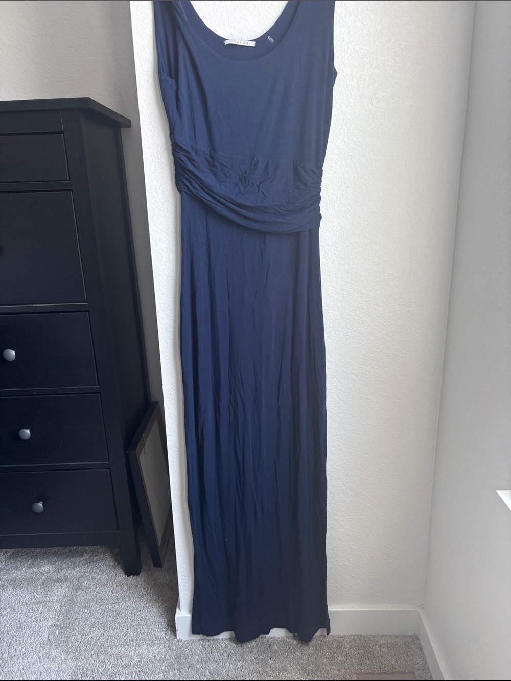 T Tahari Navy Scoop Maxi Dress